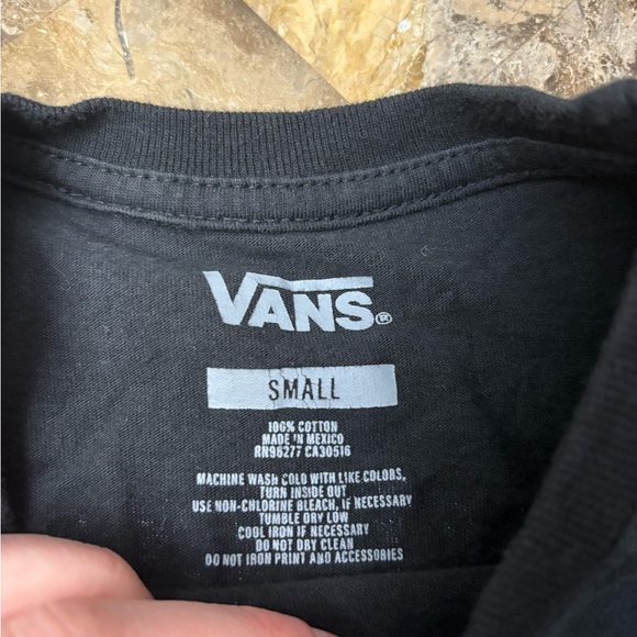 Vans Black Long-Sleeve Graphic Tee with White Back Print small - Picture 5 of 7
